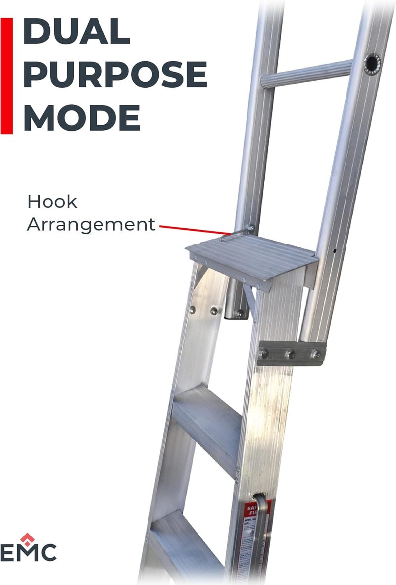 EMC Dual Purpose Aluminium 3 Step Ladder - Heavy Duty, 250 kg Capacity, Slip-Resistant Steps, Safety Lock, Compact Size - 1.54 Meter - Image 5